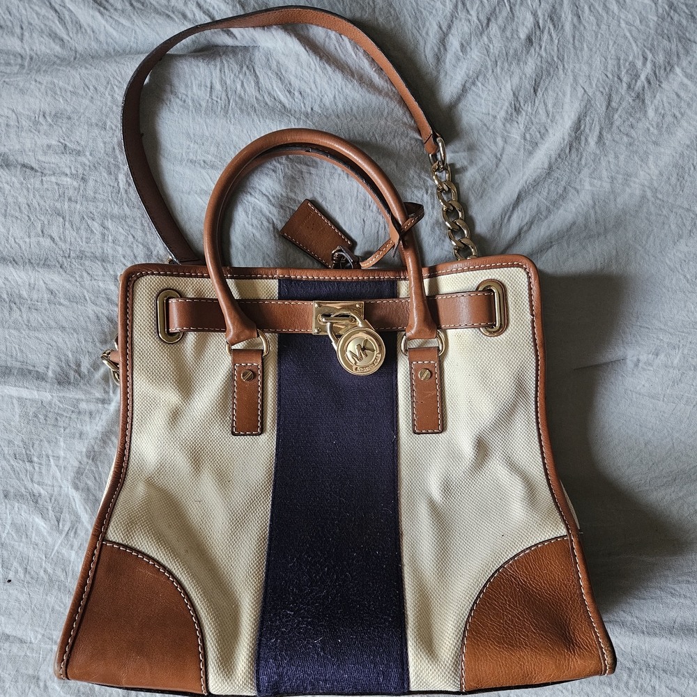 Michael Kors Tan, Cream, and Black Tote